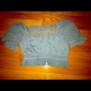 Tobi aquamarine crop top